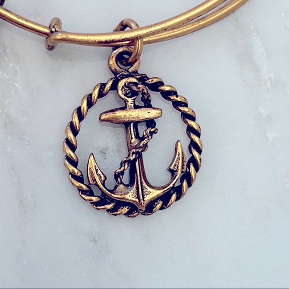 Alex and Ani Anchor Charm Bangle Bracelet - Picture 3 of 4